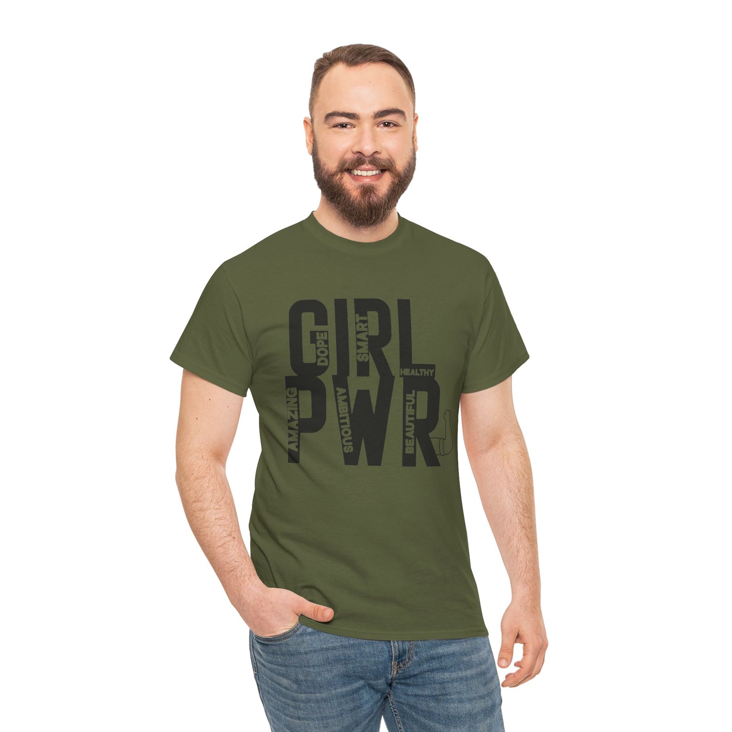 GIRL PWR Printed T Shirt with Hearts
