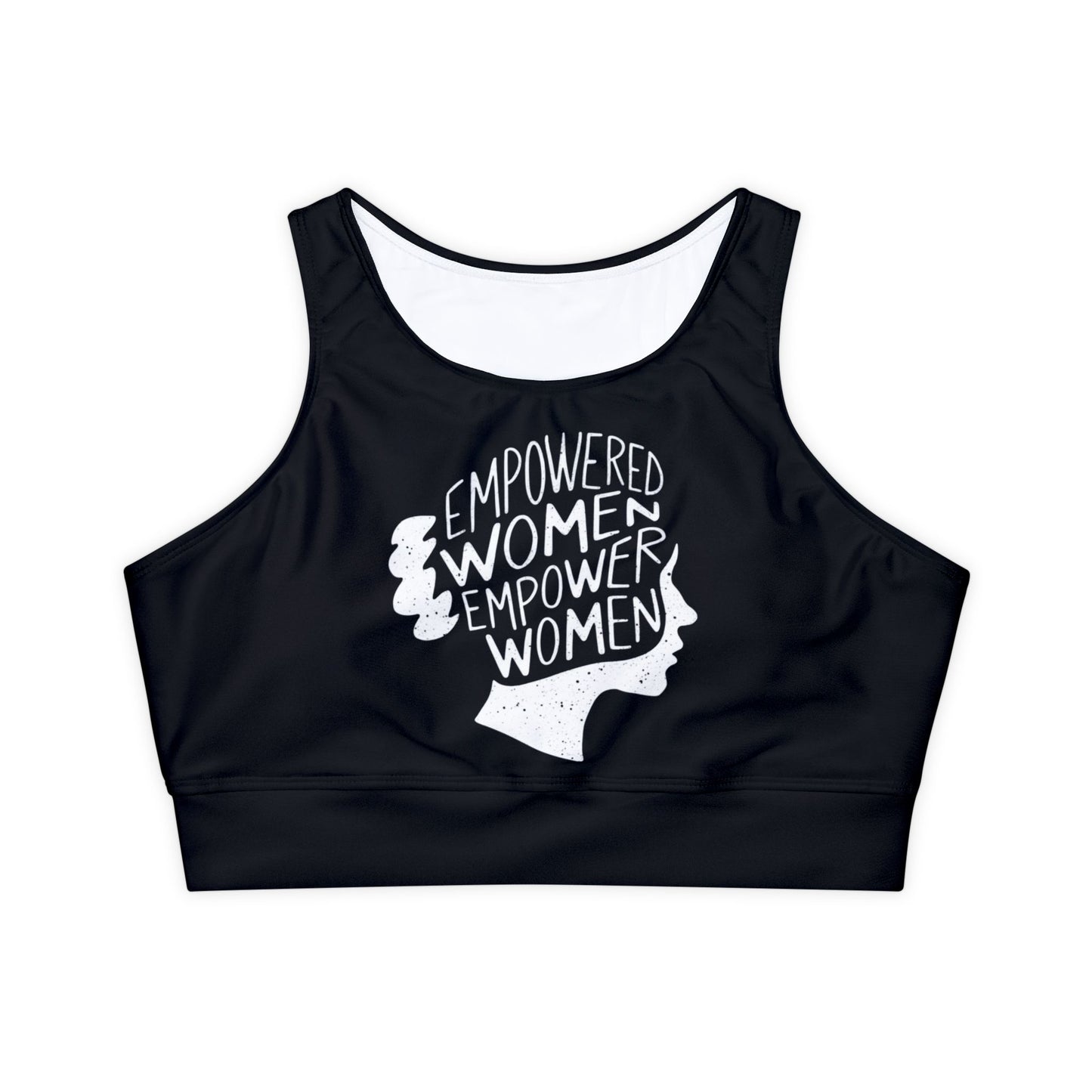 Empowered Women Fully Lined, Padded Sports Bra (AOP)