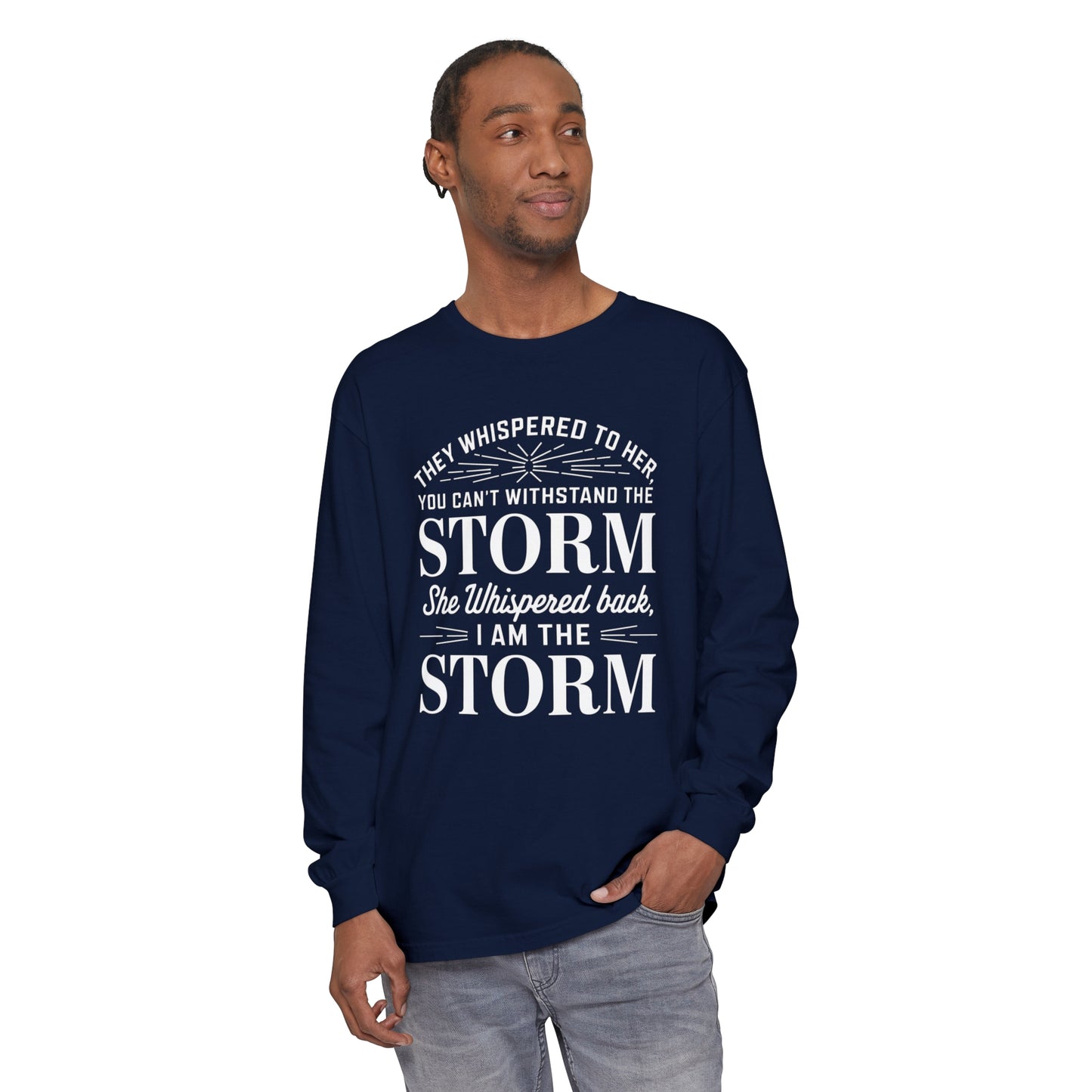 They Whispered Women Garment-dyed Long Sleeve T-Shirt
