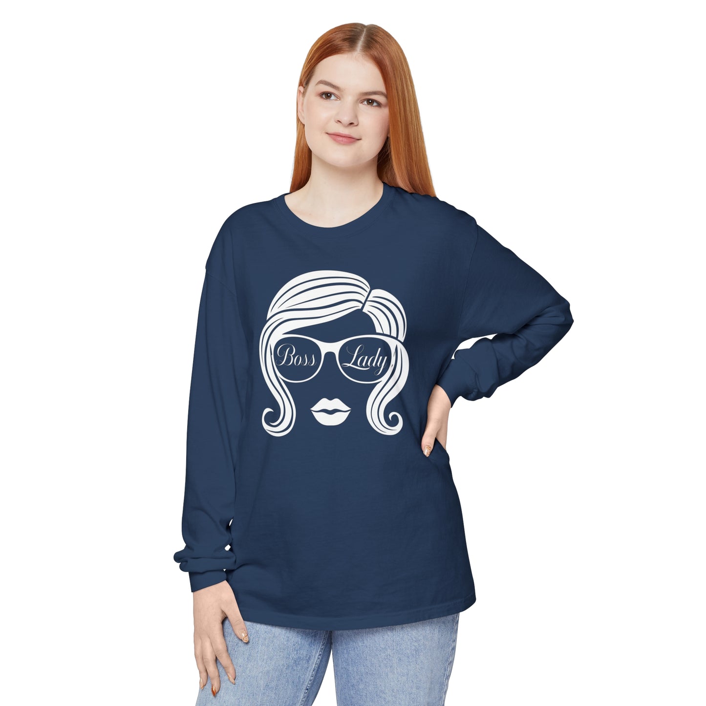 Boss Lady Women Garment-dyed Long Sleeve T-Shirt