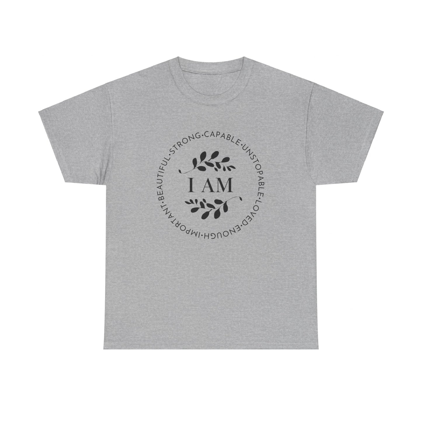 I AM Printed T Shirt with Hearts