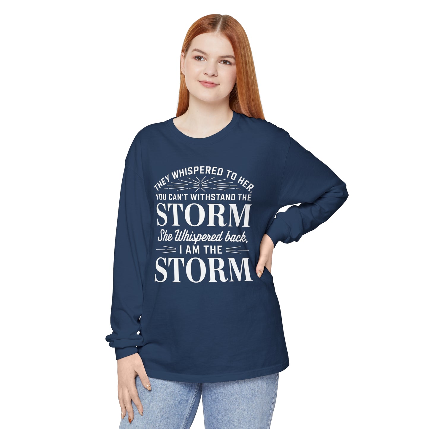 They Whispered Women Garment-dyed Long Sleeve T-Shirt
