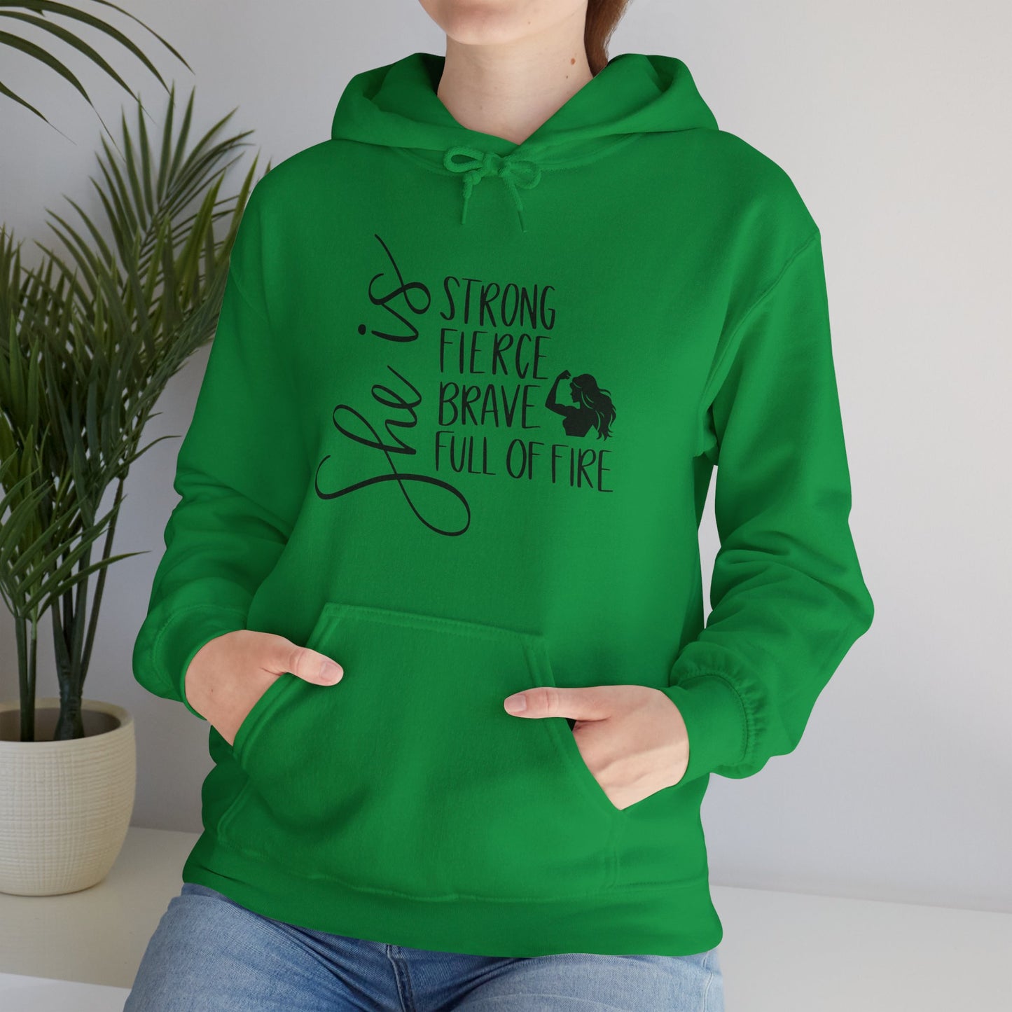 She Is Strong Fierce Brave Unisex Heavy Blend™ Hooded Sweatshirt
