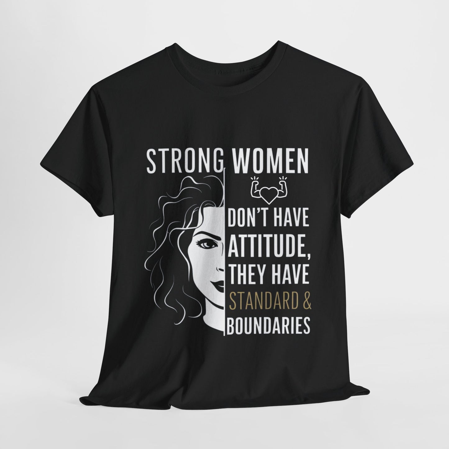 Strong Women Printed T Shirt with Hearts