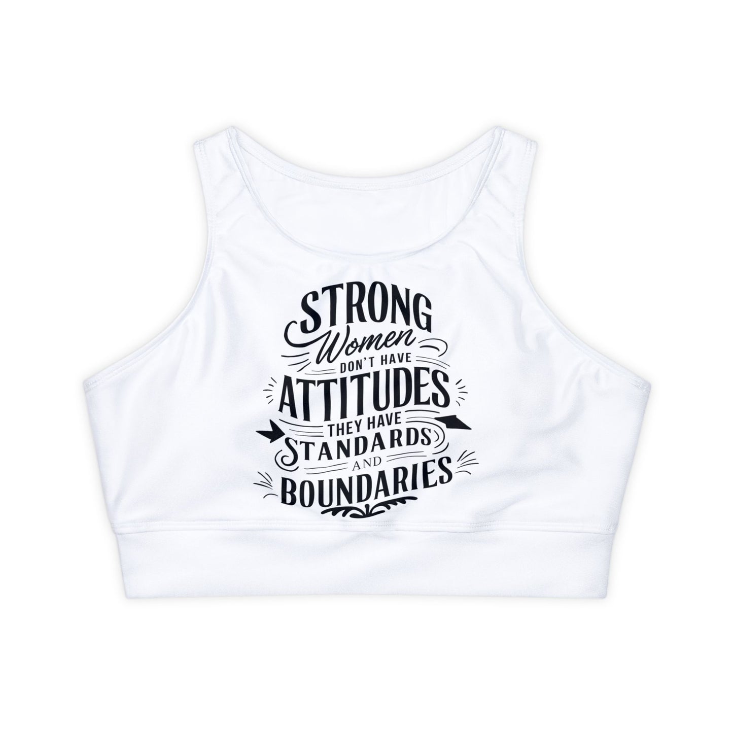 Strong Women Fully Lined, Padded Sports Bra (AOP)