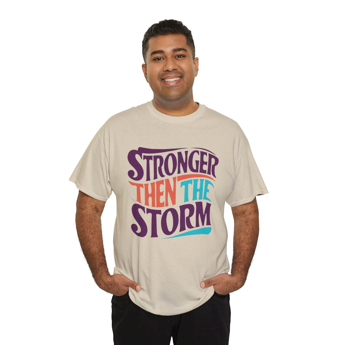 Stronger Then  Printed T Shirt with Hearts