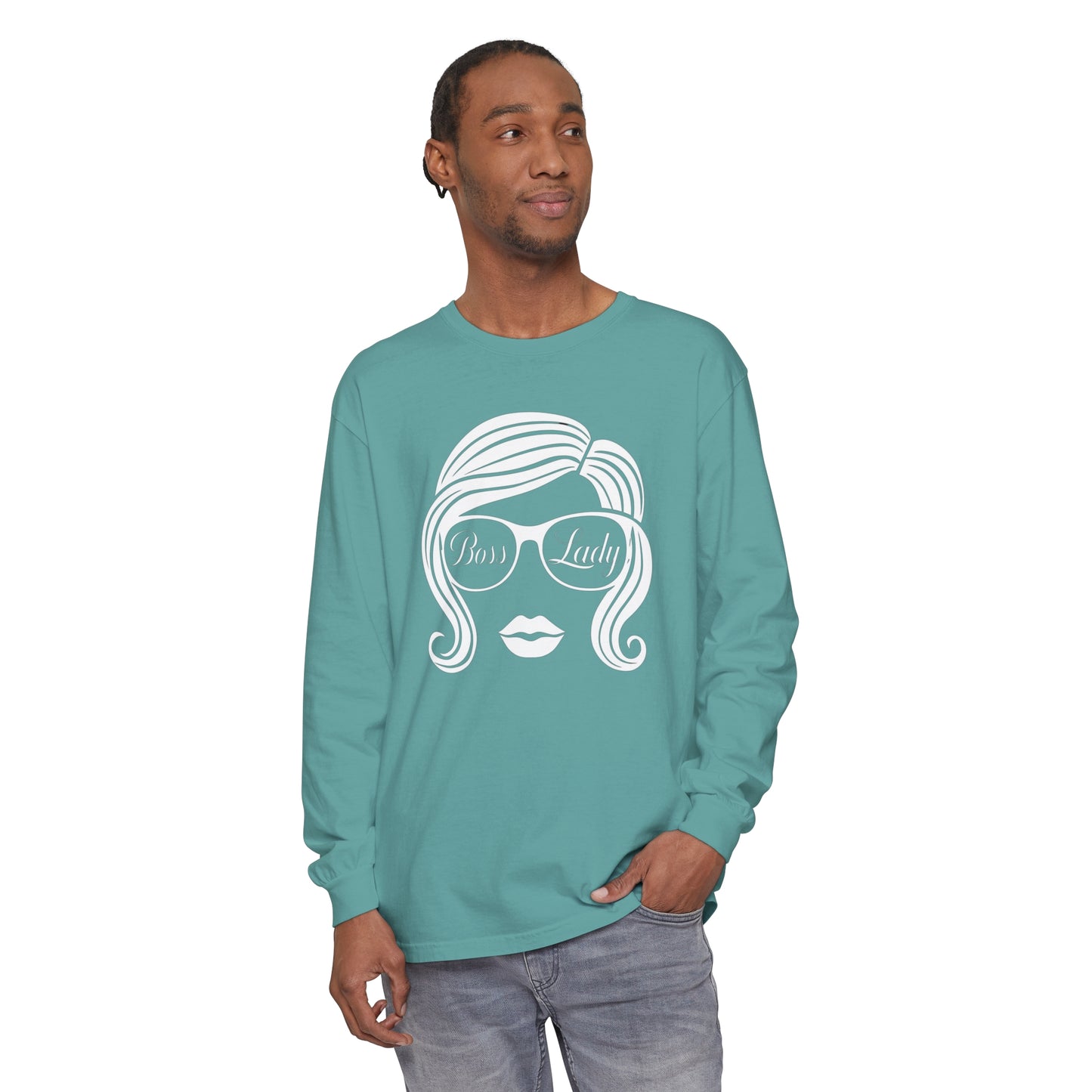Boss Lady Women Garment-dyed Long Sleeve T-Shirt