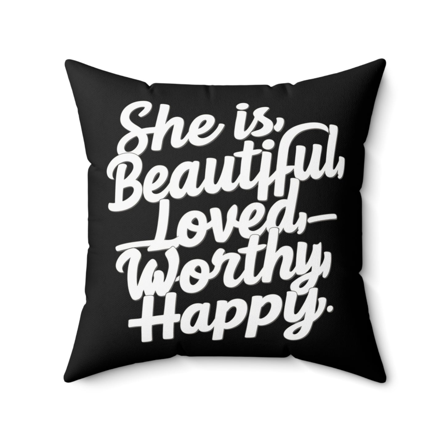 She Is Spun Polyester Square Pillow