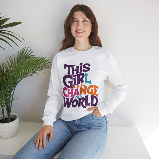 This Girl Will Change the World Unisex Heavy Blend™ Crewneck Sweatshirt