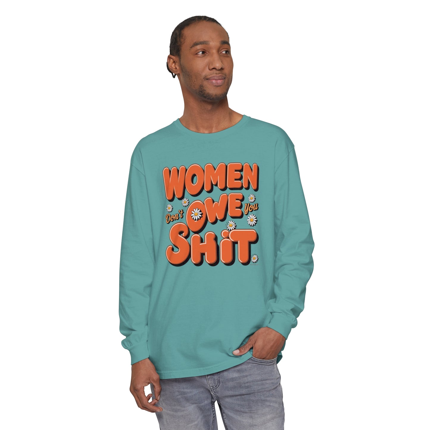 Women Don't Women Garment-dyed Long Sleeve T-Shirt