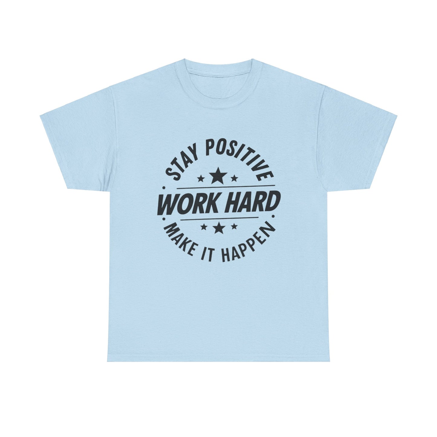 Stay Positive Printed T Shirt with Hearts