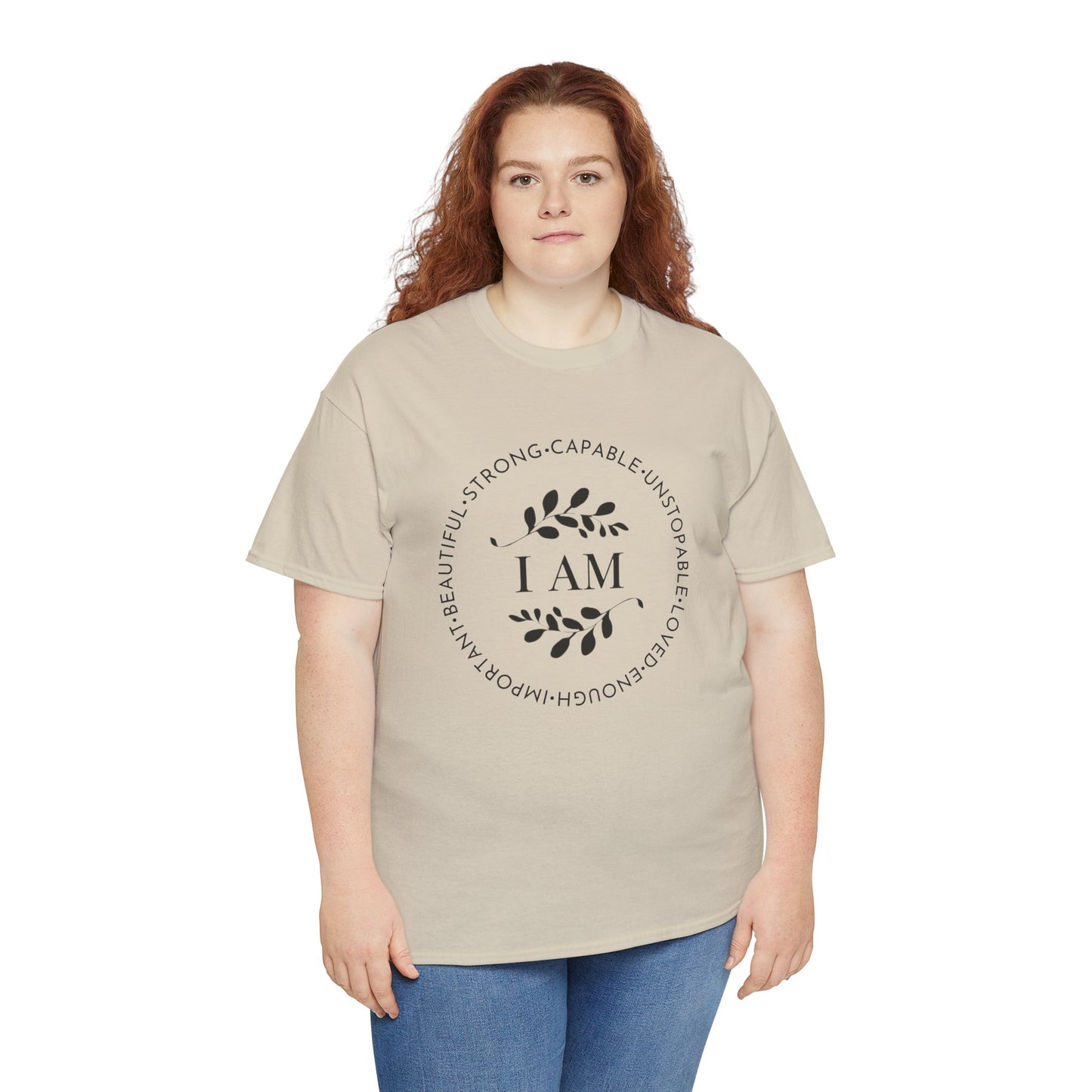 I AM Printed T Shirt with Hearts