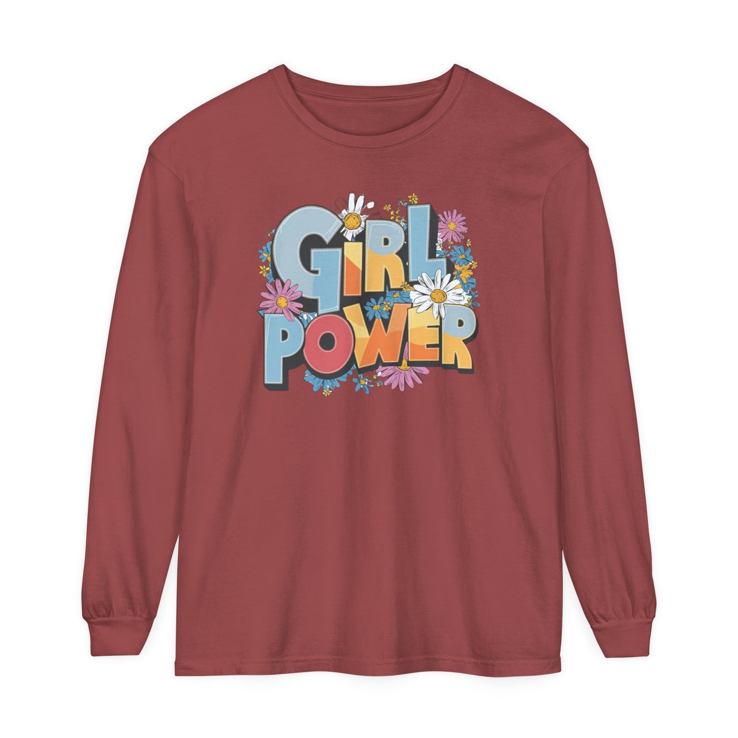Girl Power Women Garment-dyed Long Sleeve T-Shirt