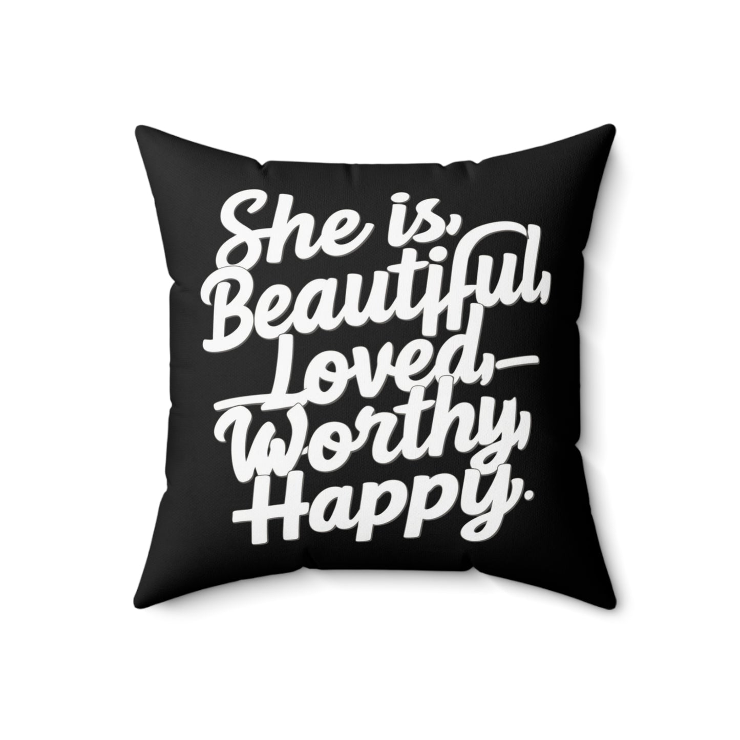 She Is Spun Polyester Square Pillow