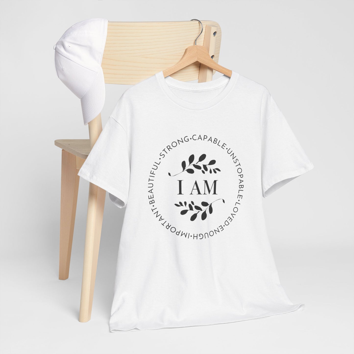 I AM Printed T Shirt with Hearts