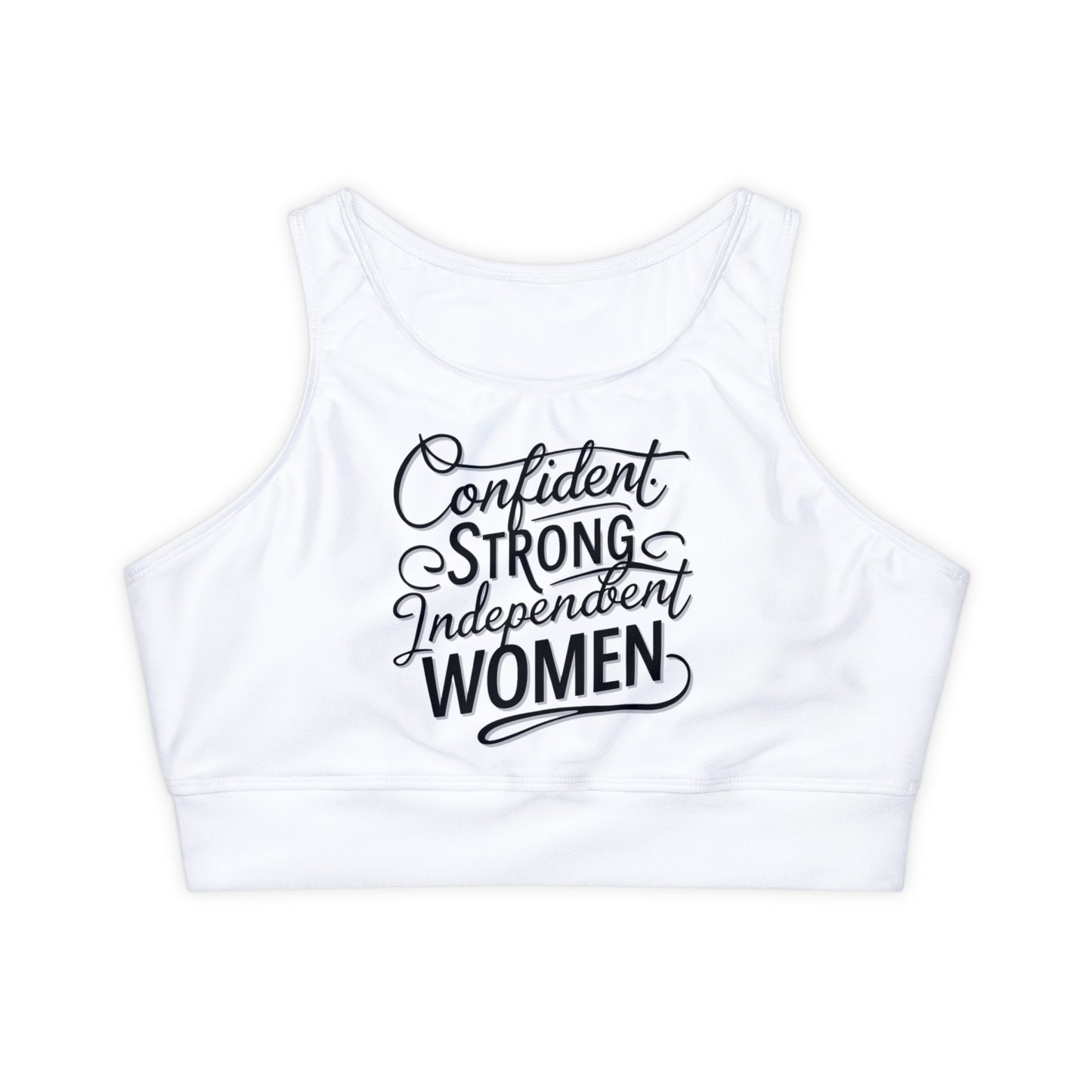 Confident Strong Fully Lined, Padded Sports Bra (AOP)