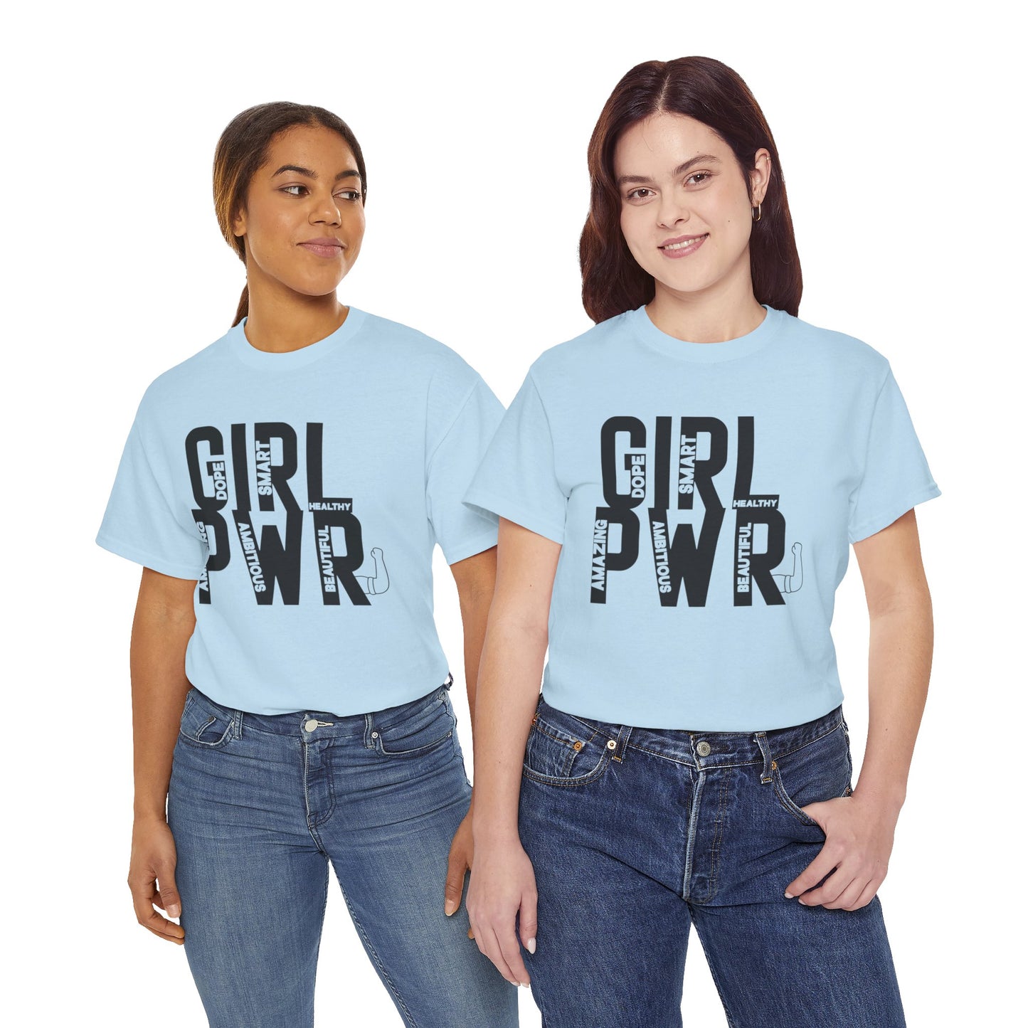 GIRL PWR Printed T Shirt with Hearts