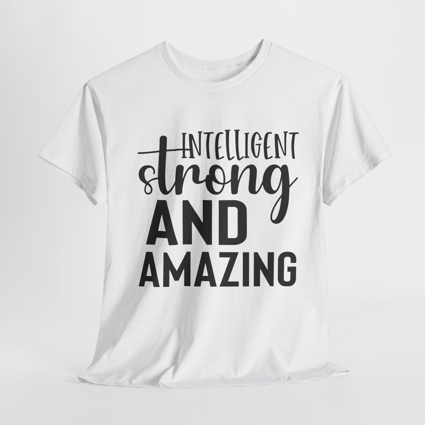 Intelligent Strong Printed T Shirt with Hearts