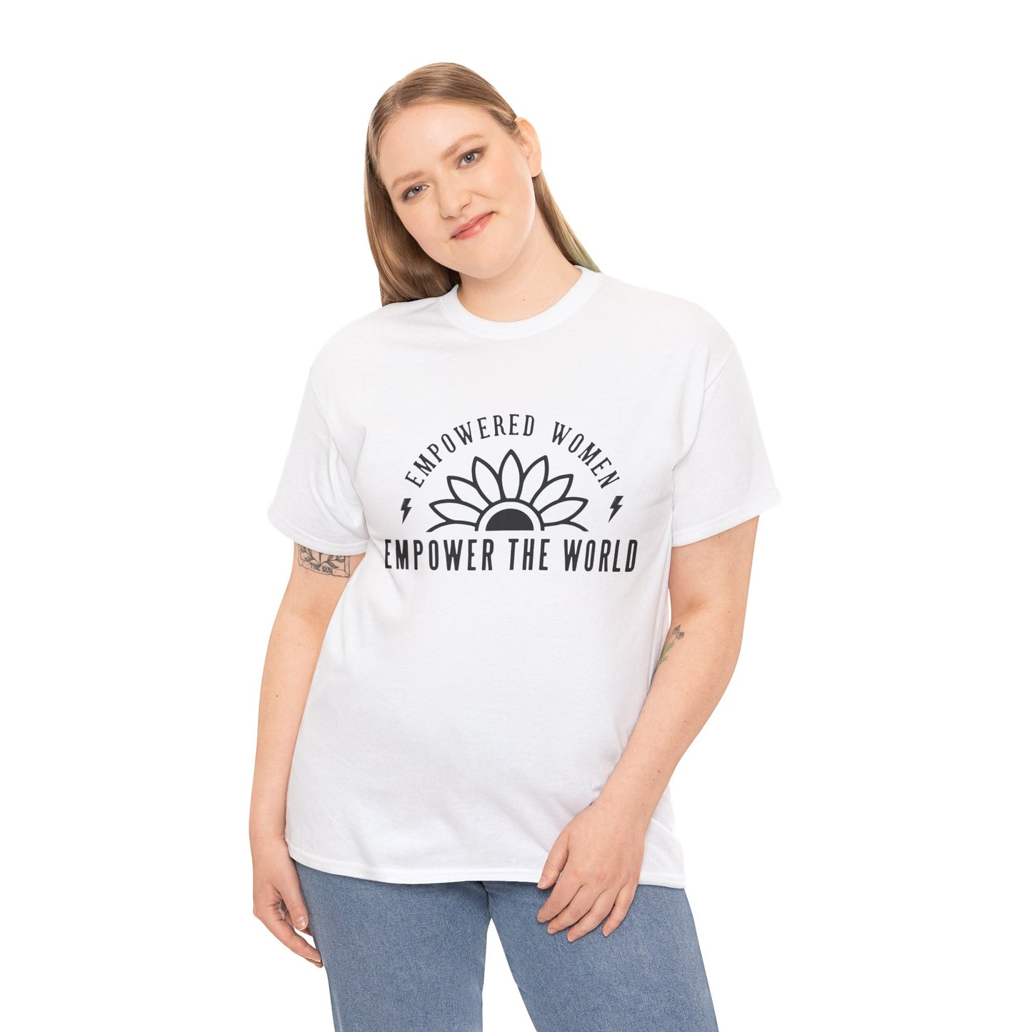 Empowered Women Printed T Shirt with Hearts