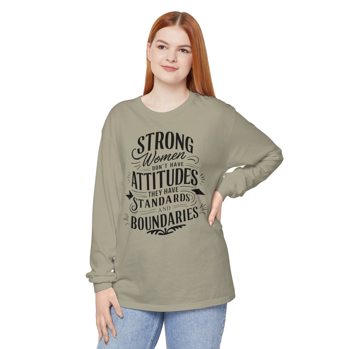 Strong Women Women Garment-dyed Long Sleeve T-Shirt