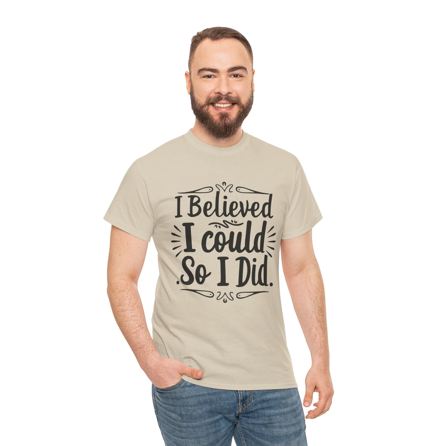 I Believed Printed T Shirt with Hearts