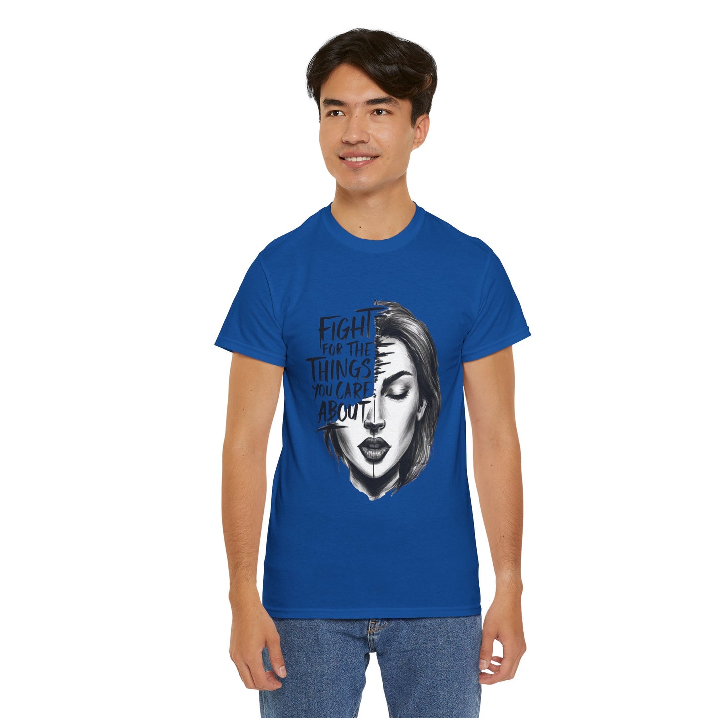 Fight Printed T Shirt with Hearts