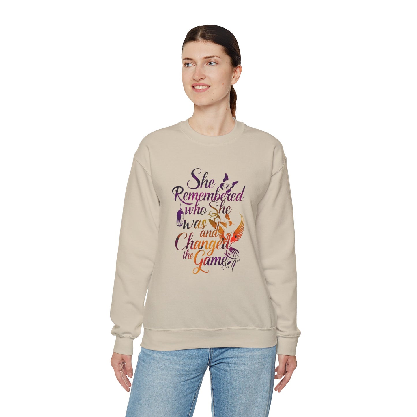 She Remembered Who She Was And Changed The Game Unisex Heavy Blend™ Crewneck Sweatshirt