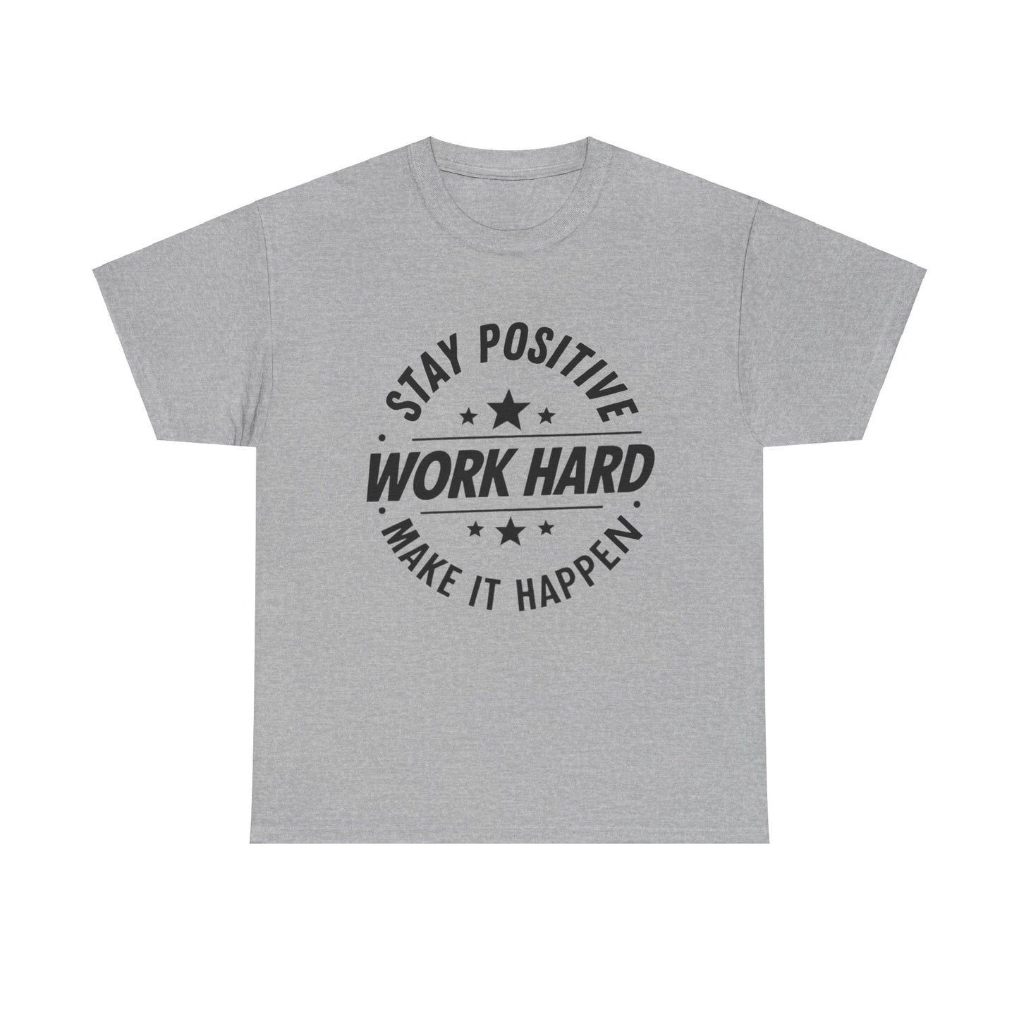 Stay Positive Printed T Shirt with Hearts