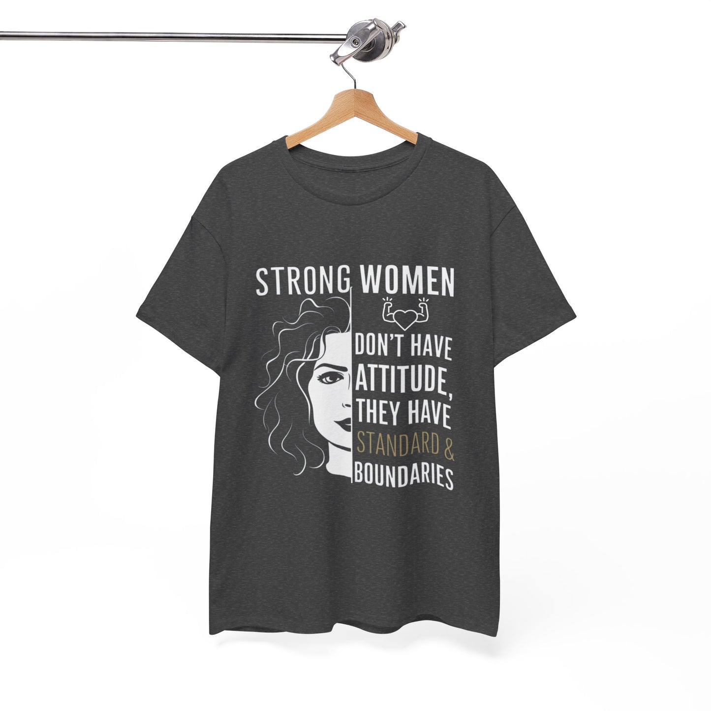 Strong Women Printed T Shirt with Hearts