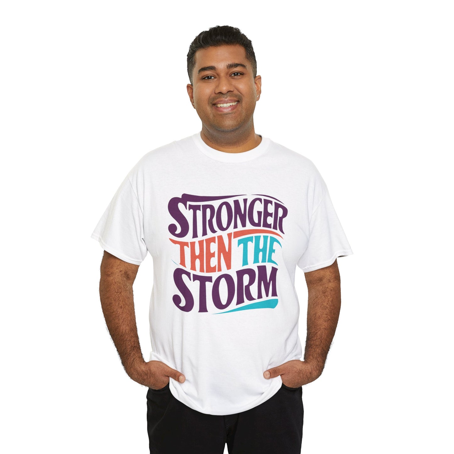 Stronger Then  Printed T Shirt with Hearts