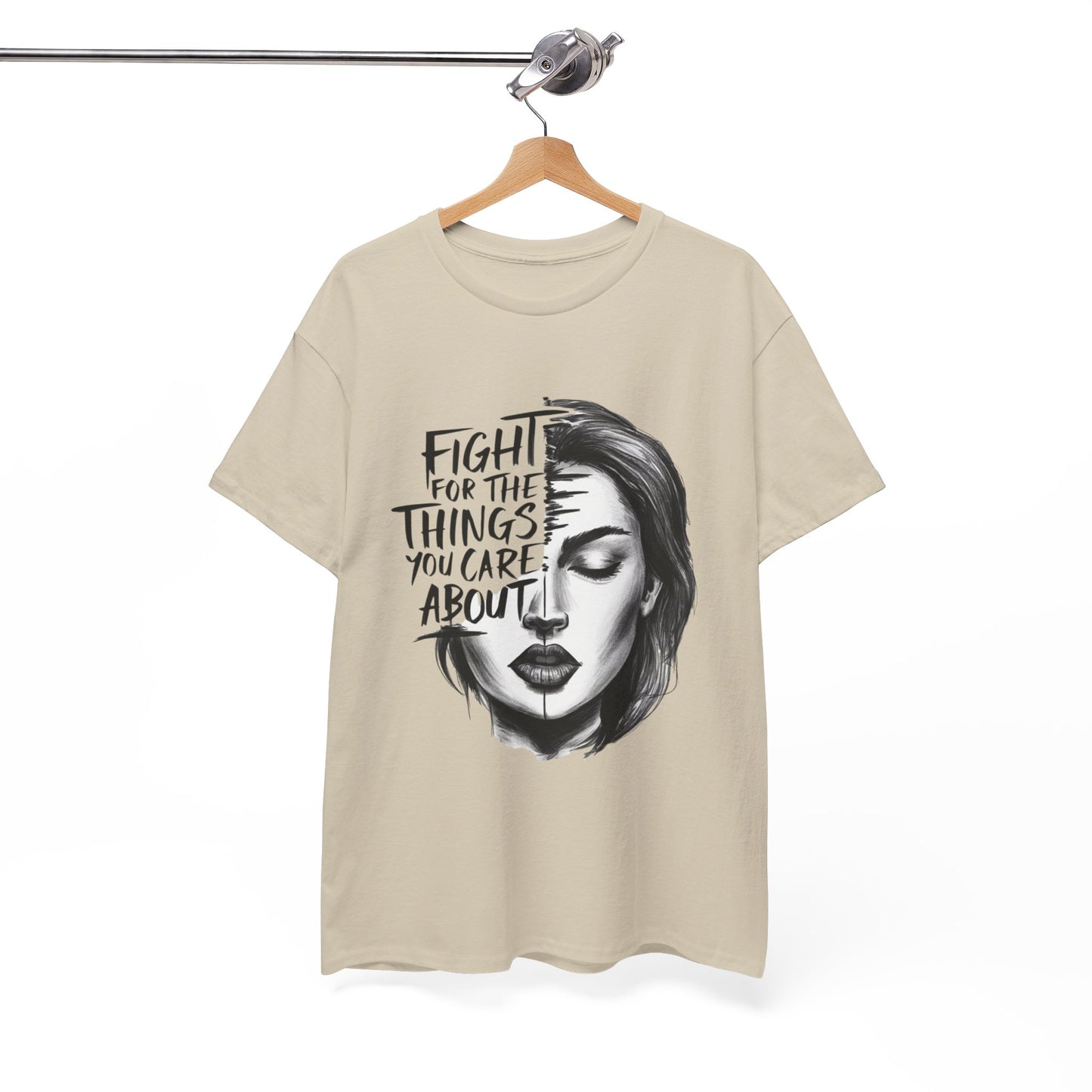 Fight Printed T Shirt with Hearts
