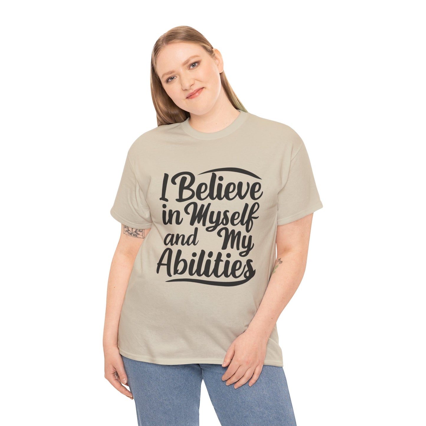 I Believe Printed T Shirt with Hearts