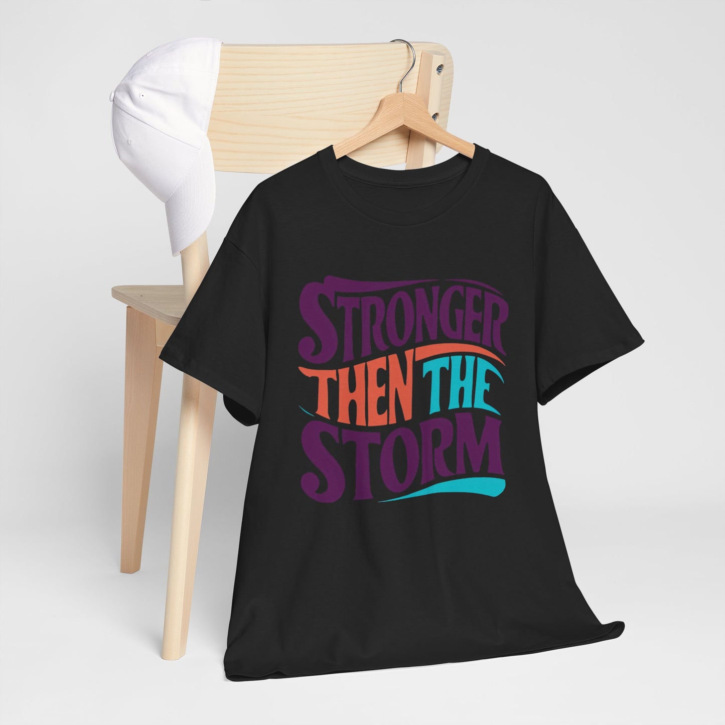 Stronger Then  Printed T Shirt with Hearts