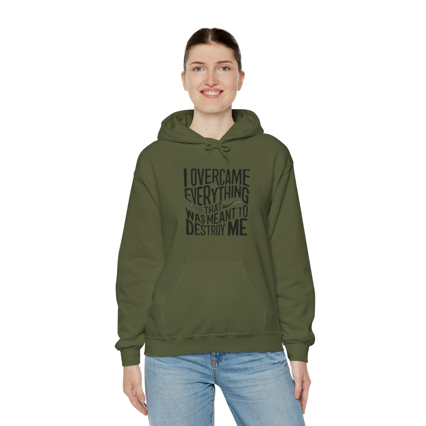 I Overcame Printed Unisex Heavy Blend™ Hooded Sweatshirt