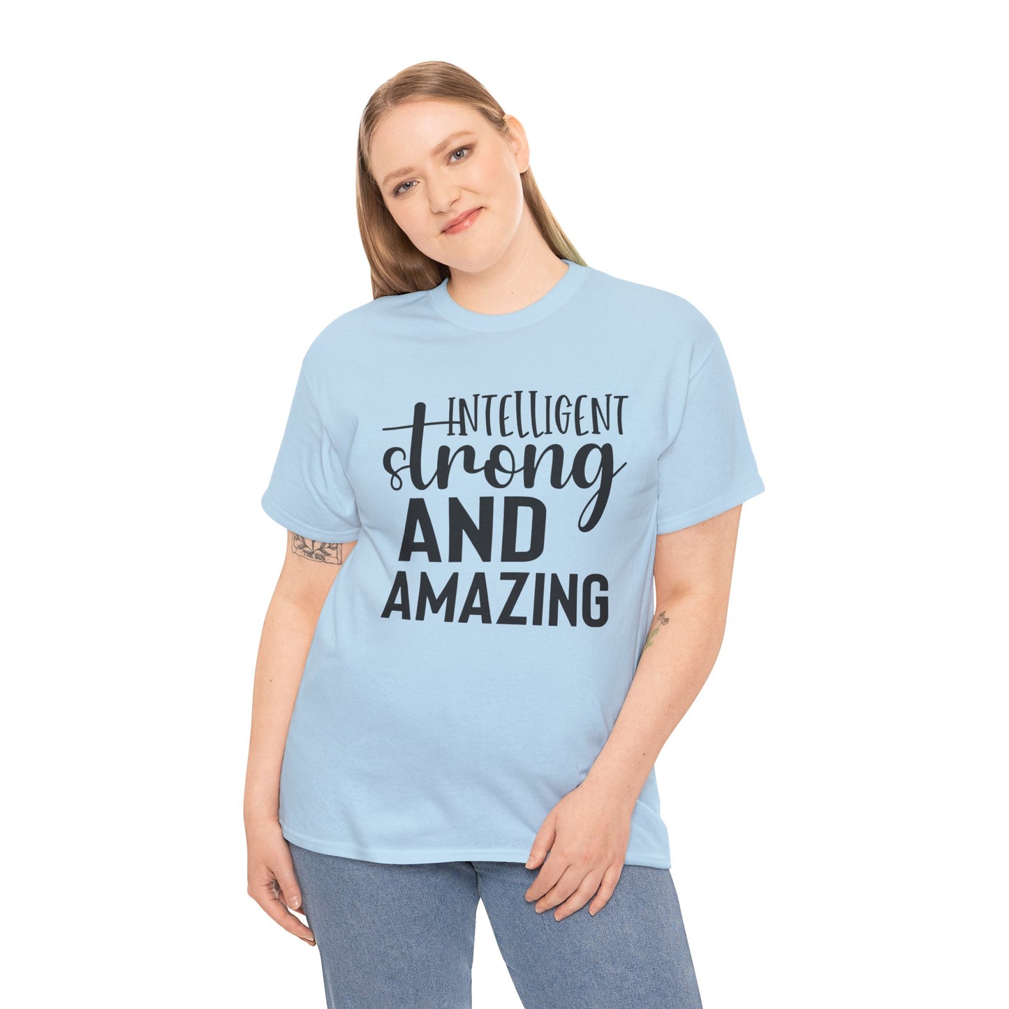 Intelligent Strong Printed T Shirt with Hearts