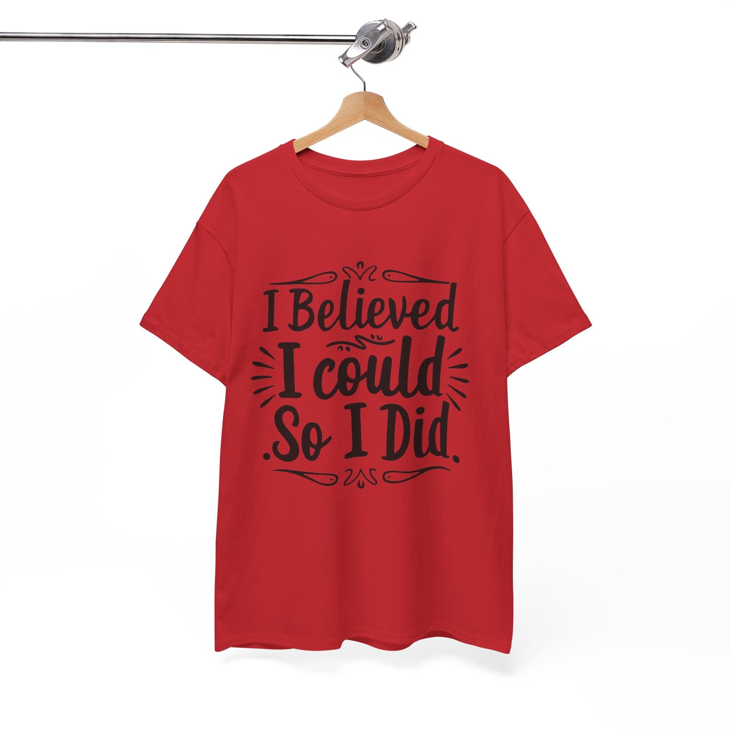 I Believed Printed T Shirt with Hearts