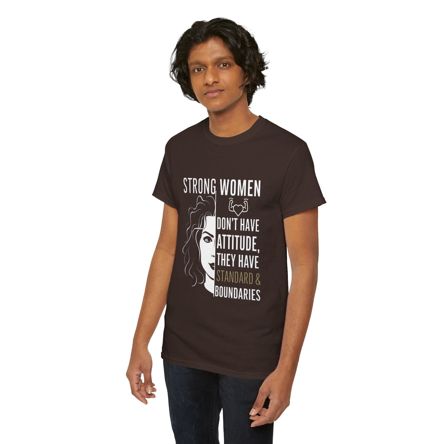 Strong Women Printed T Shirt with Hearts