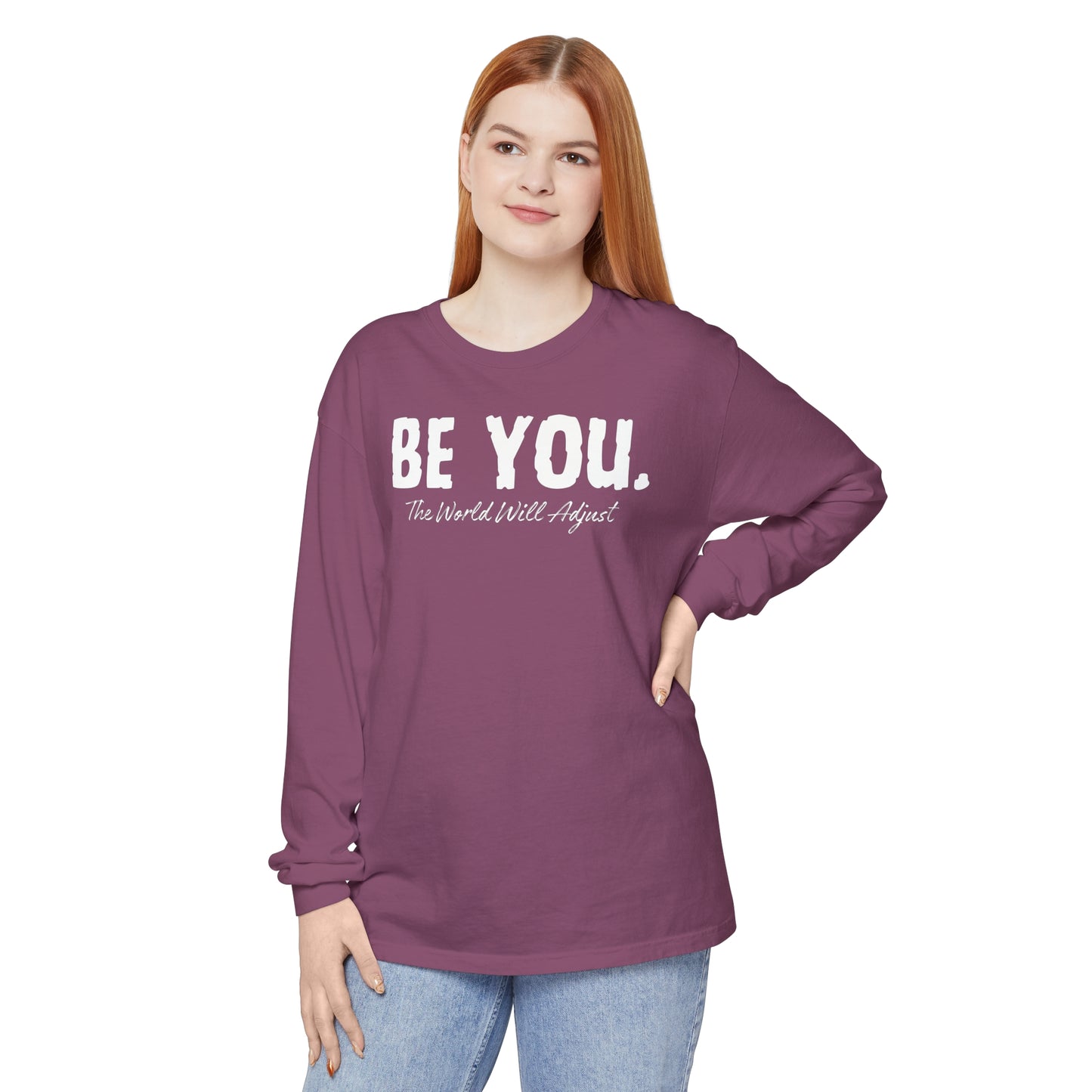 Be You Women Garment-dyed Long Sleeve T-Shirt