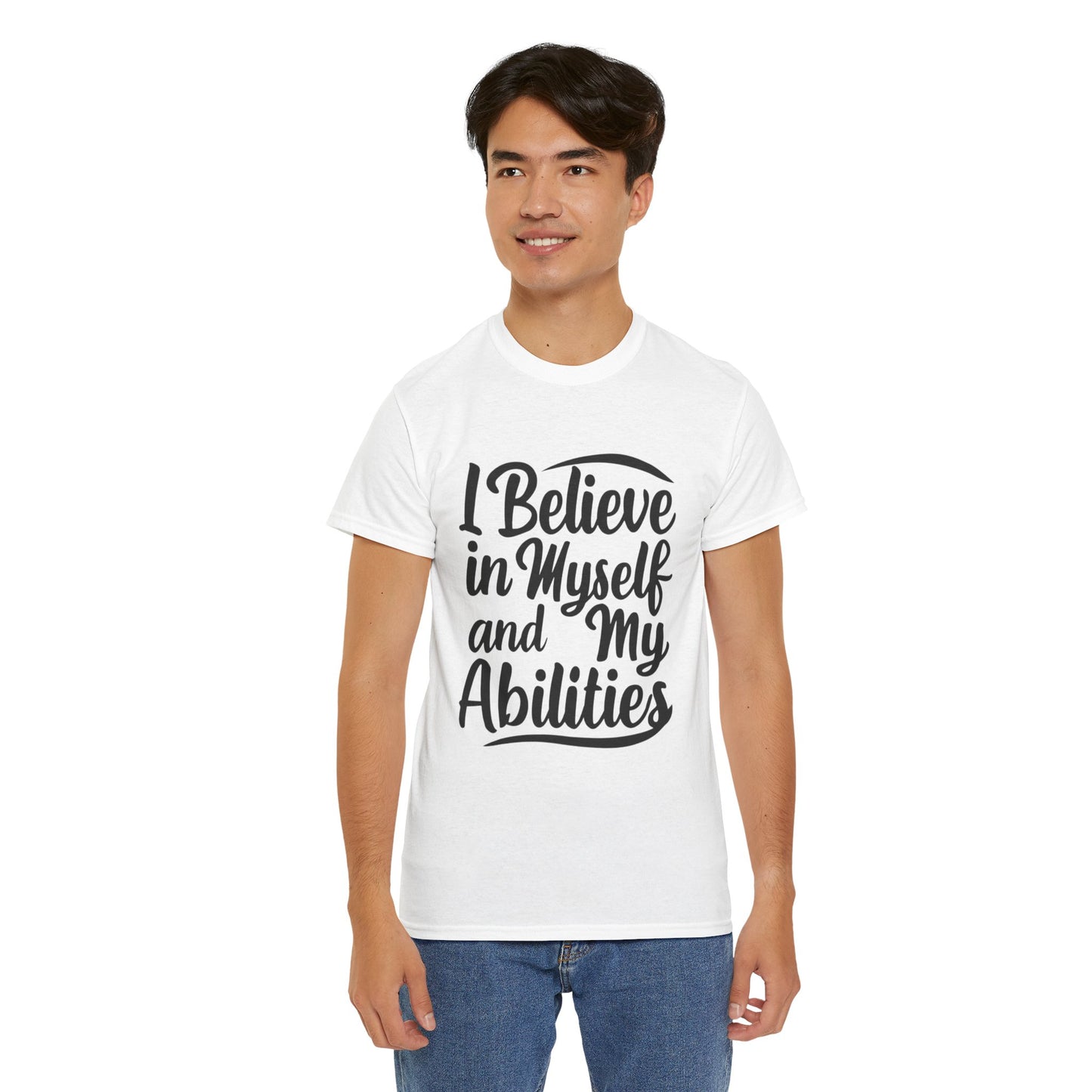 I Believe Printed T Shirt with Hearts