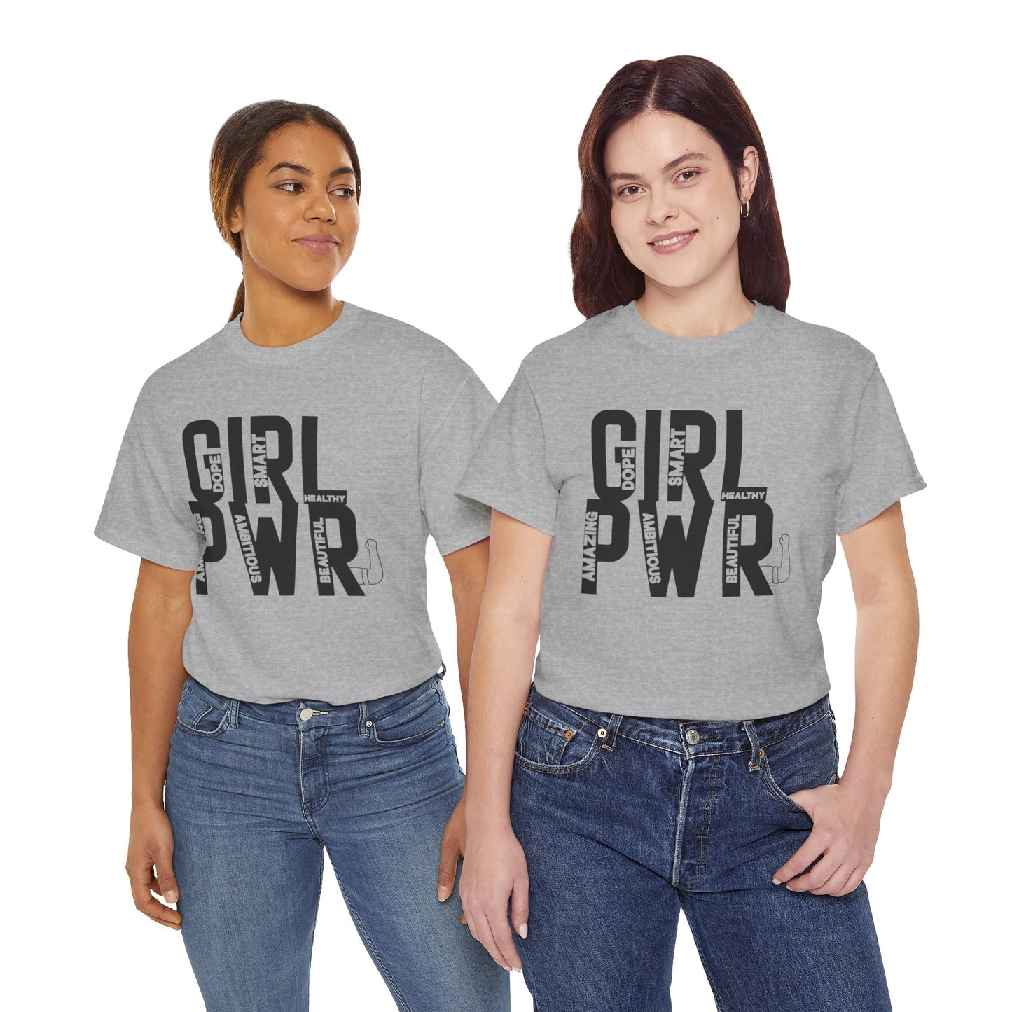 GIRL PWR Printed T Shirt with Hearts