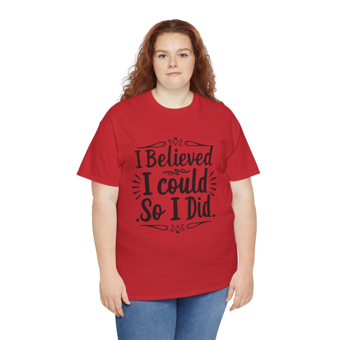 I Believed Printed T Shirt with Hearts