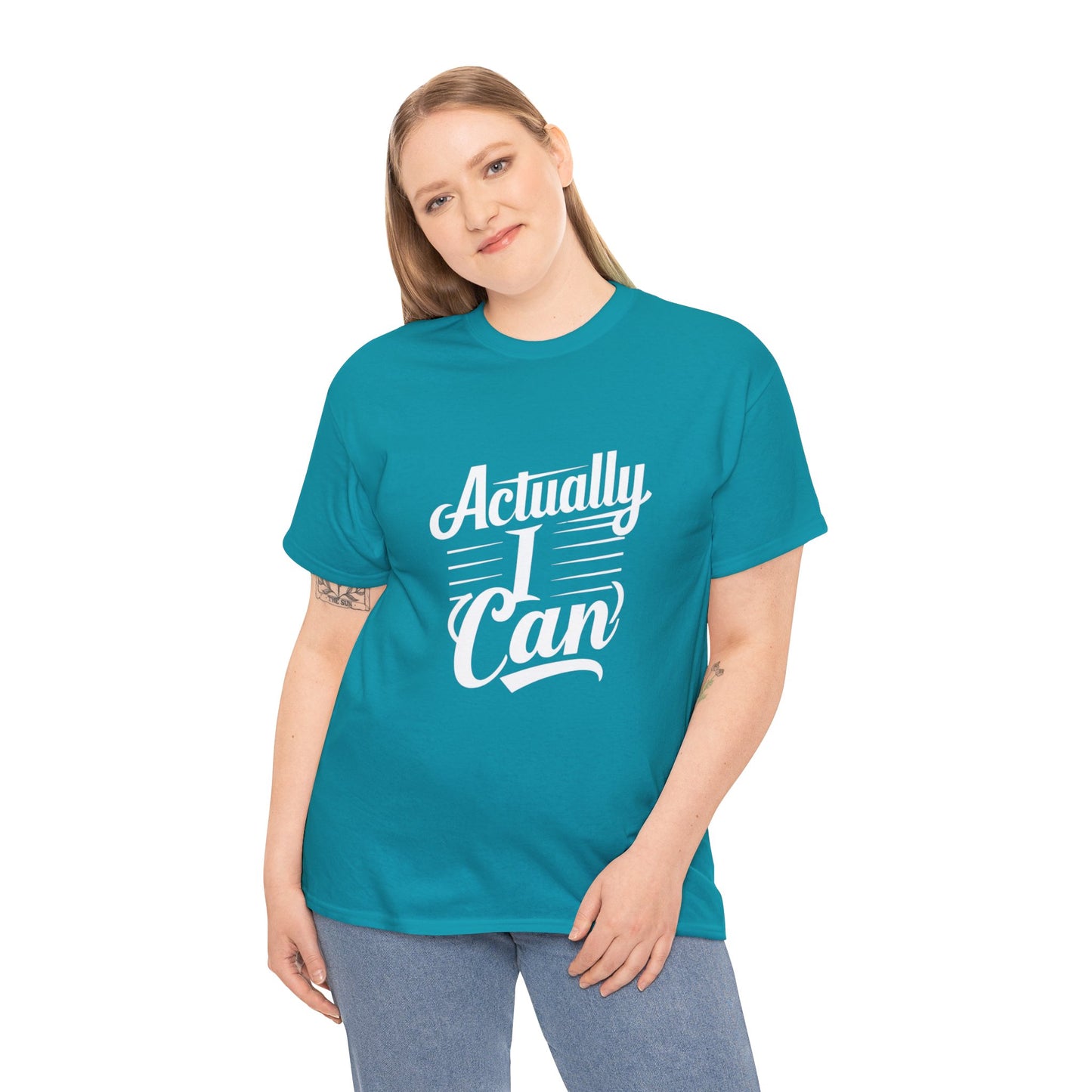 Actually I Can Women Heavy Cotton Tee