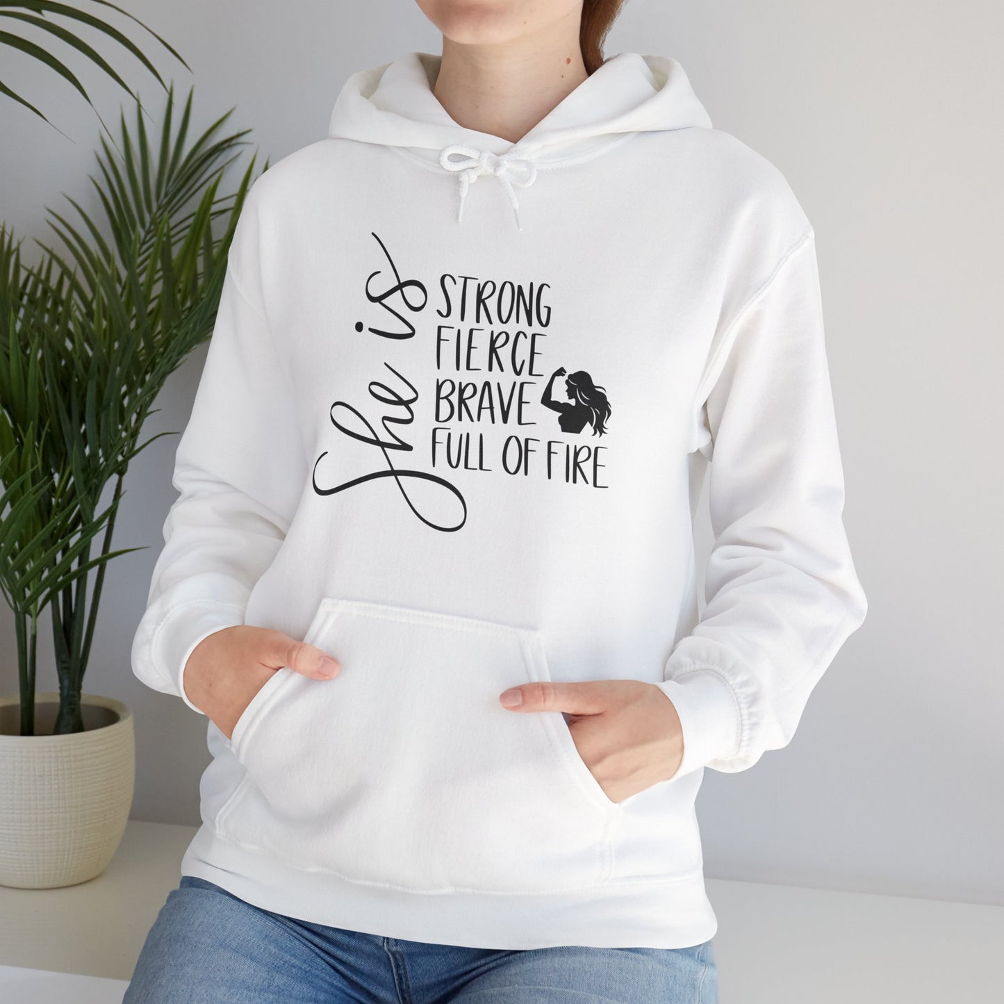 She Is Strong Fierce Brave Unisex Heavy Blend™ Hooded Sweatshirt