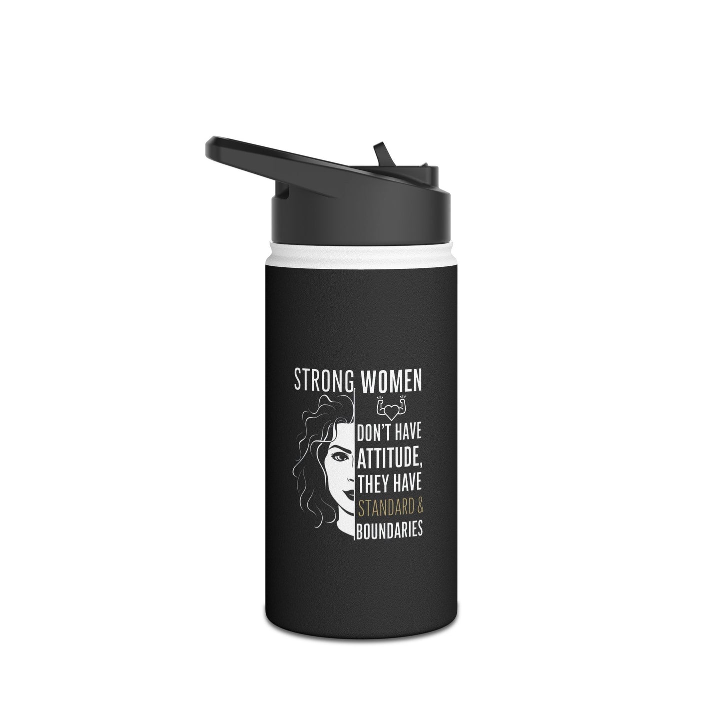 Strong Women Stainless Steel Water Bottle, Standard Lid