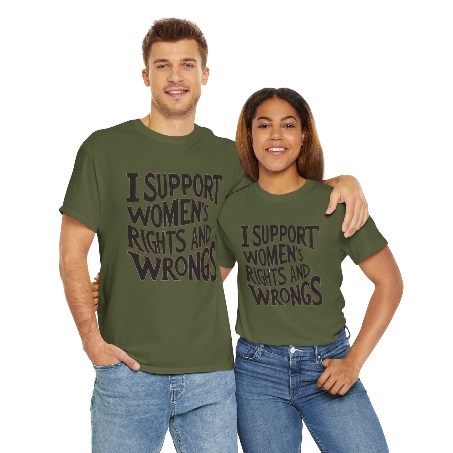 I Support Printed T Shirt with Hearts