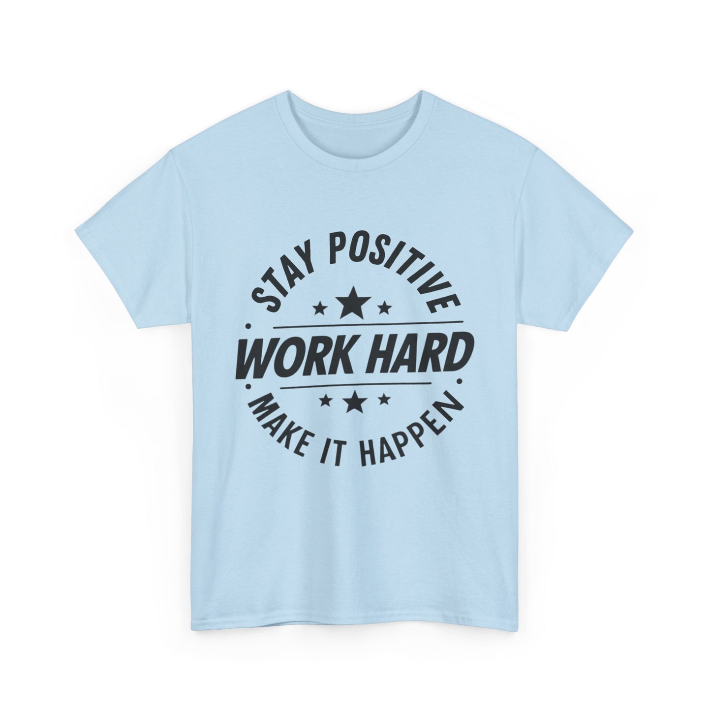 Stay Positive Printed T Shirt with Hearts