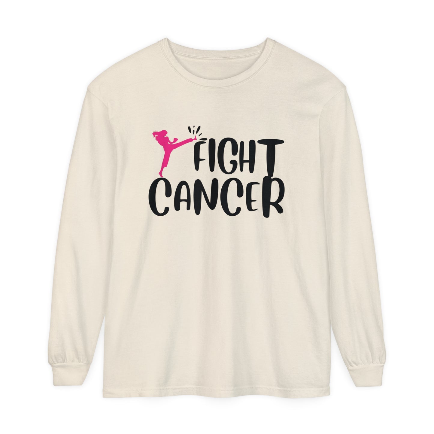 Fight Cancer Unisex Garment-dyed Long Sleeve T-Shirt