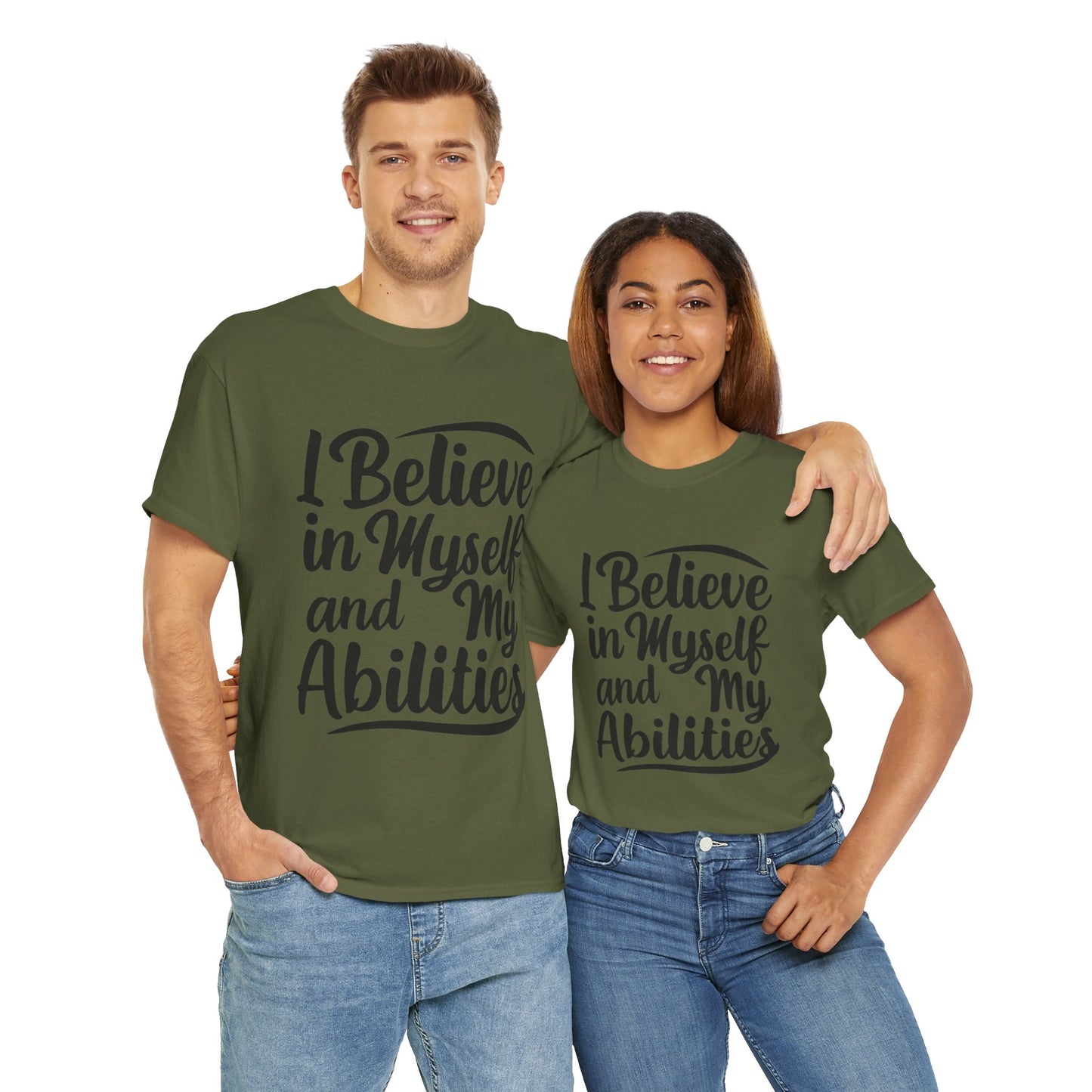 I Believe Printed T Shirt with Hearts
