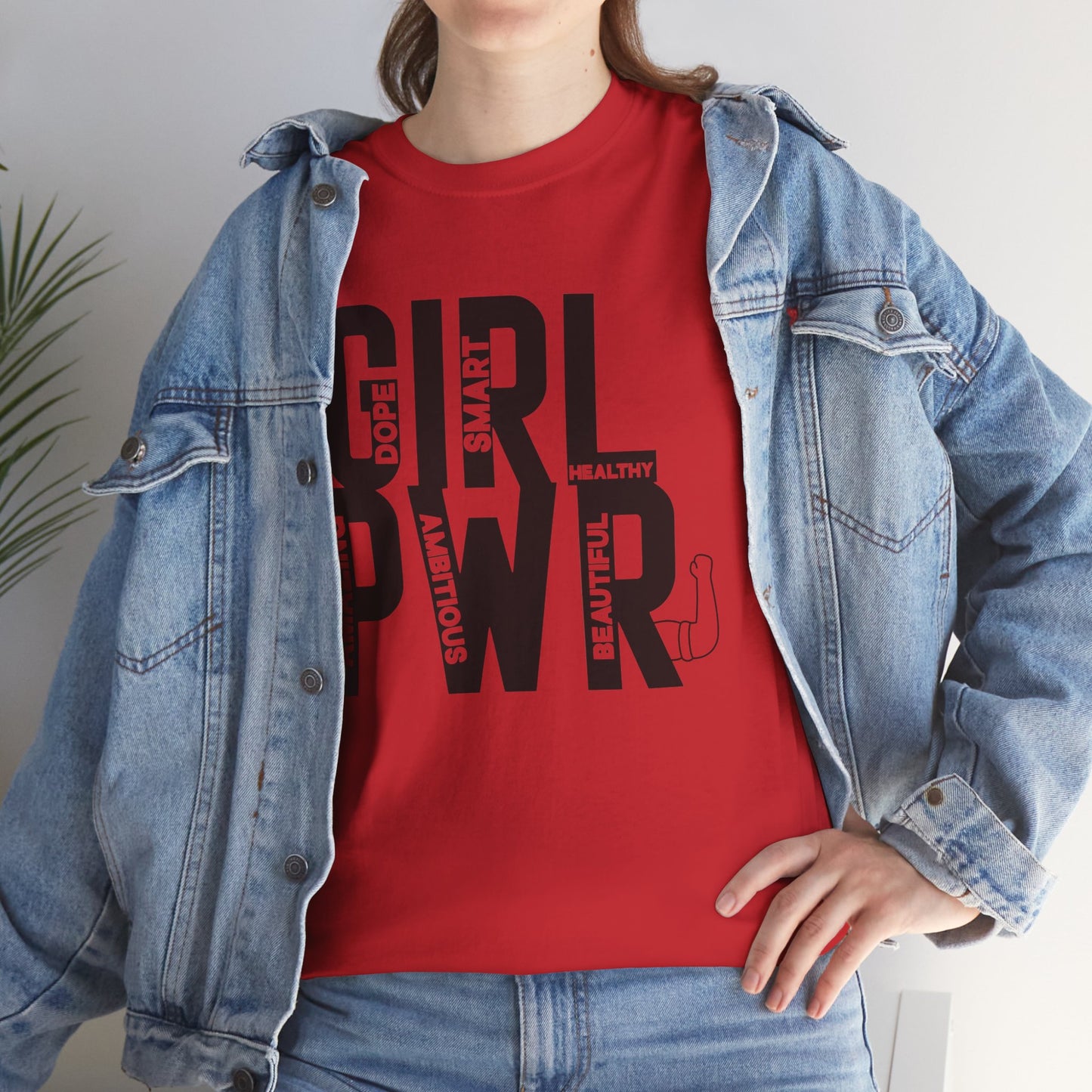 GIRL PWR Printed T Shirt with Hearts