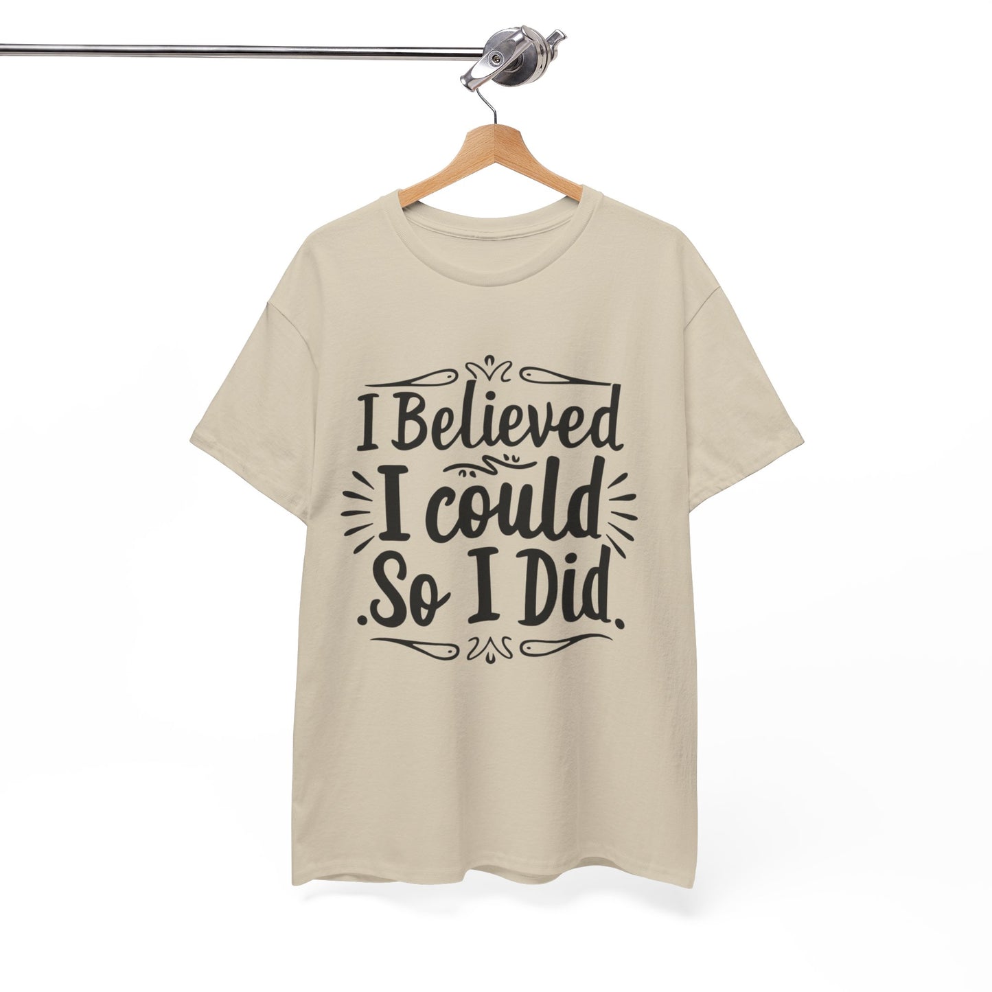 I Believed Printed T Shirt with Hearts